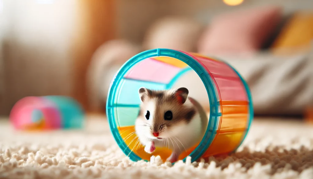 Hamster AI playing in a tunnel